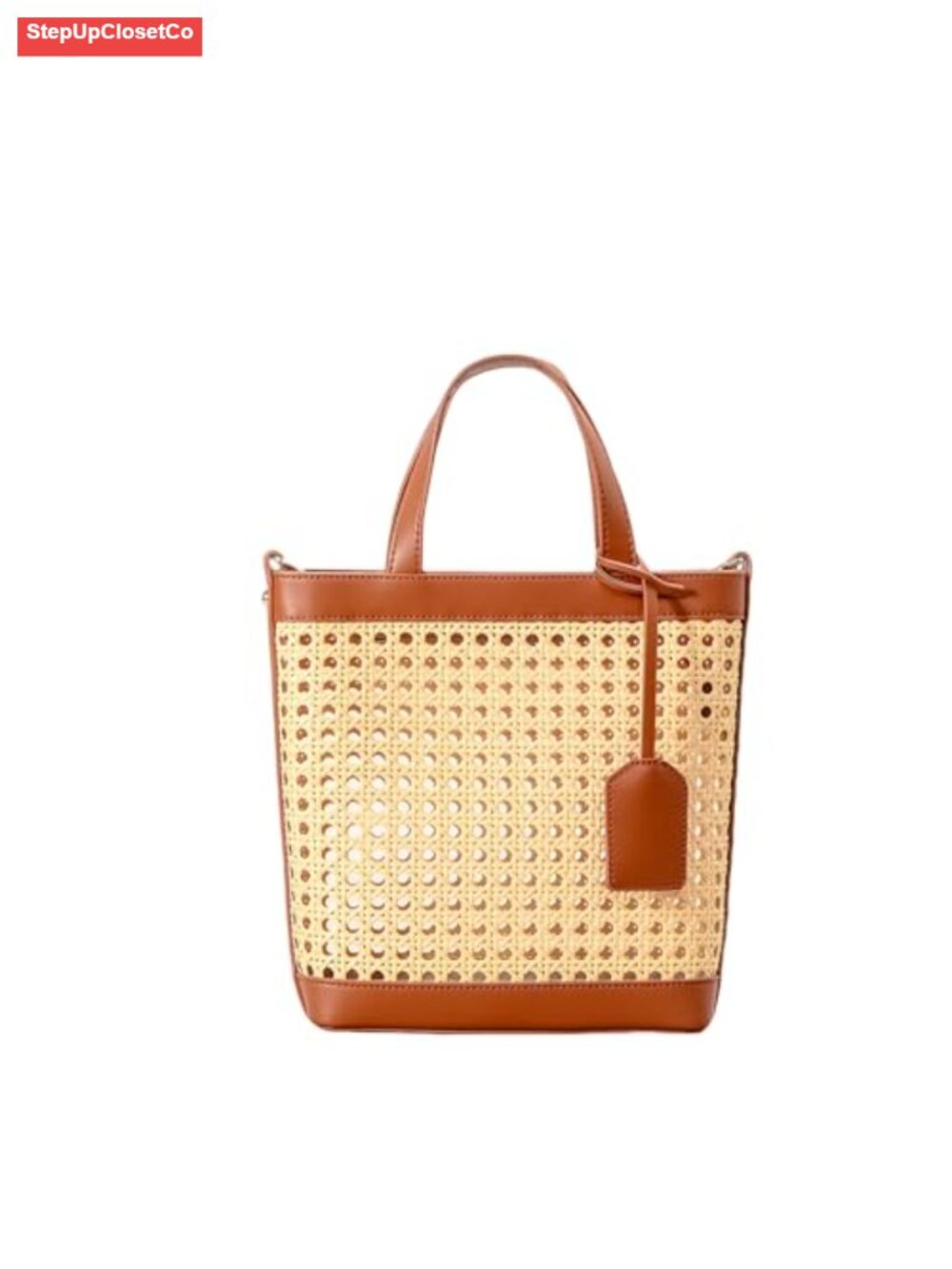 Woven Straw Tote Bag Summer Beach Crossbody Handbag Natural Rattan Purse
